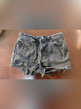 Levi's Black Distressed Cutoff Denim Shorts